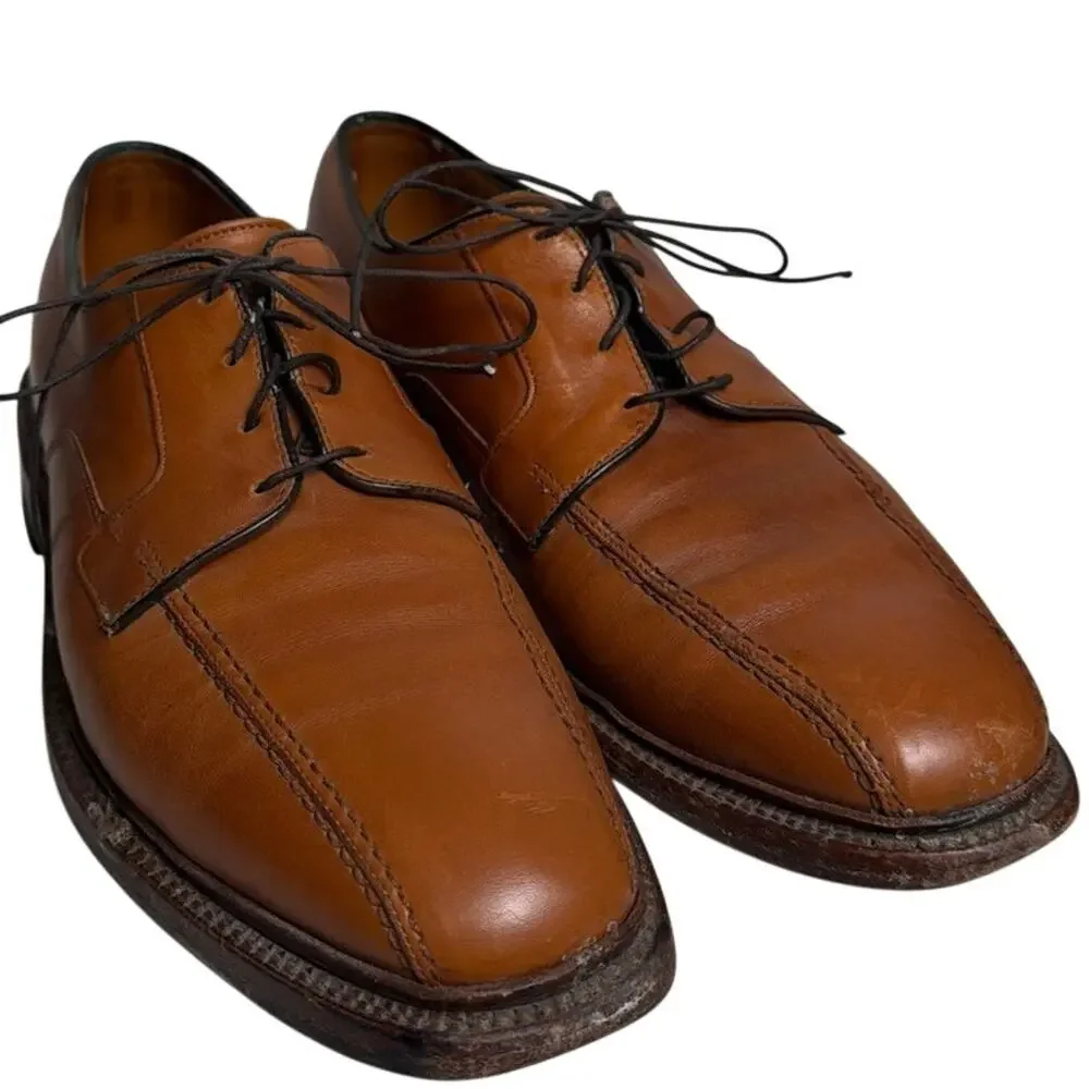 Allen Edmonds Hillcrest Walnut Leather Bicycle Toe Derby Shoes USA Mens 10 C